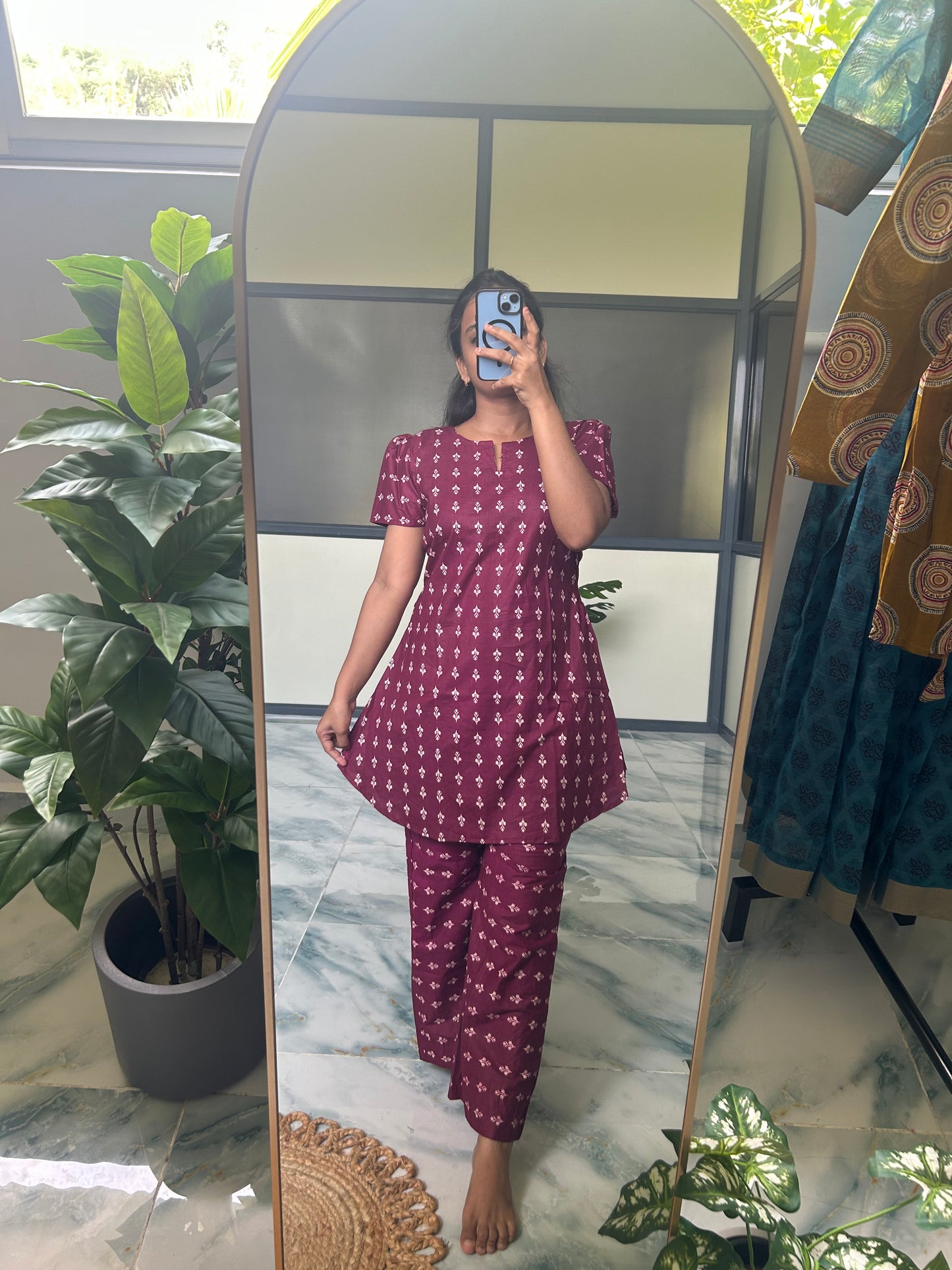 Heera - Wine Night Suit