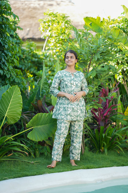 Ayla - Light Green Peplum Night Suit