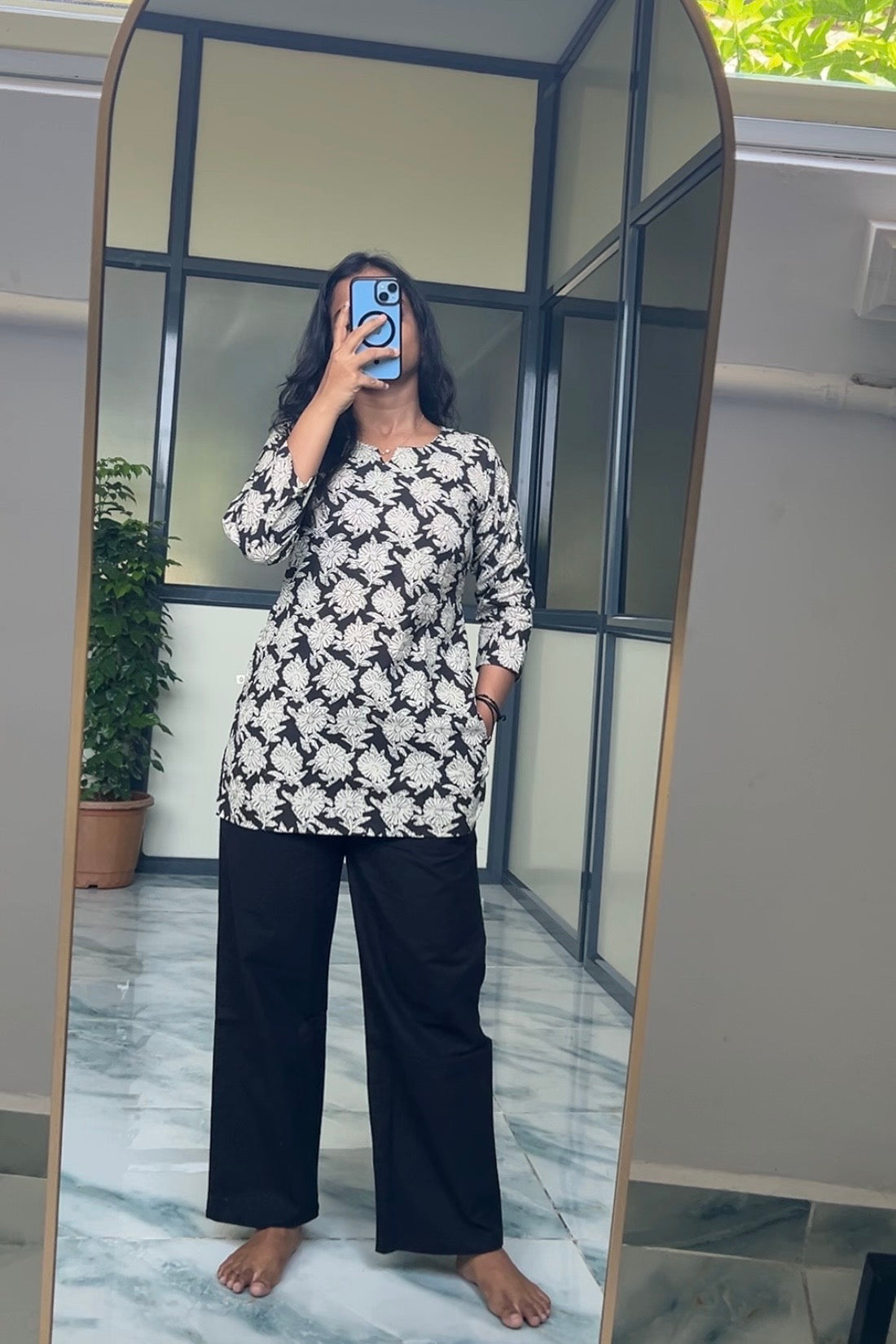 Meena - Black and White Short Top