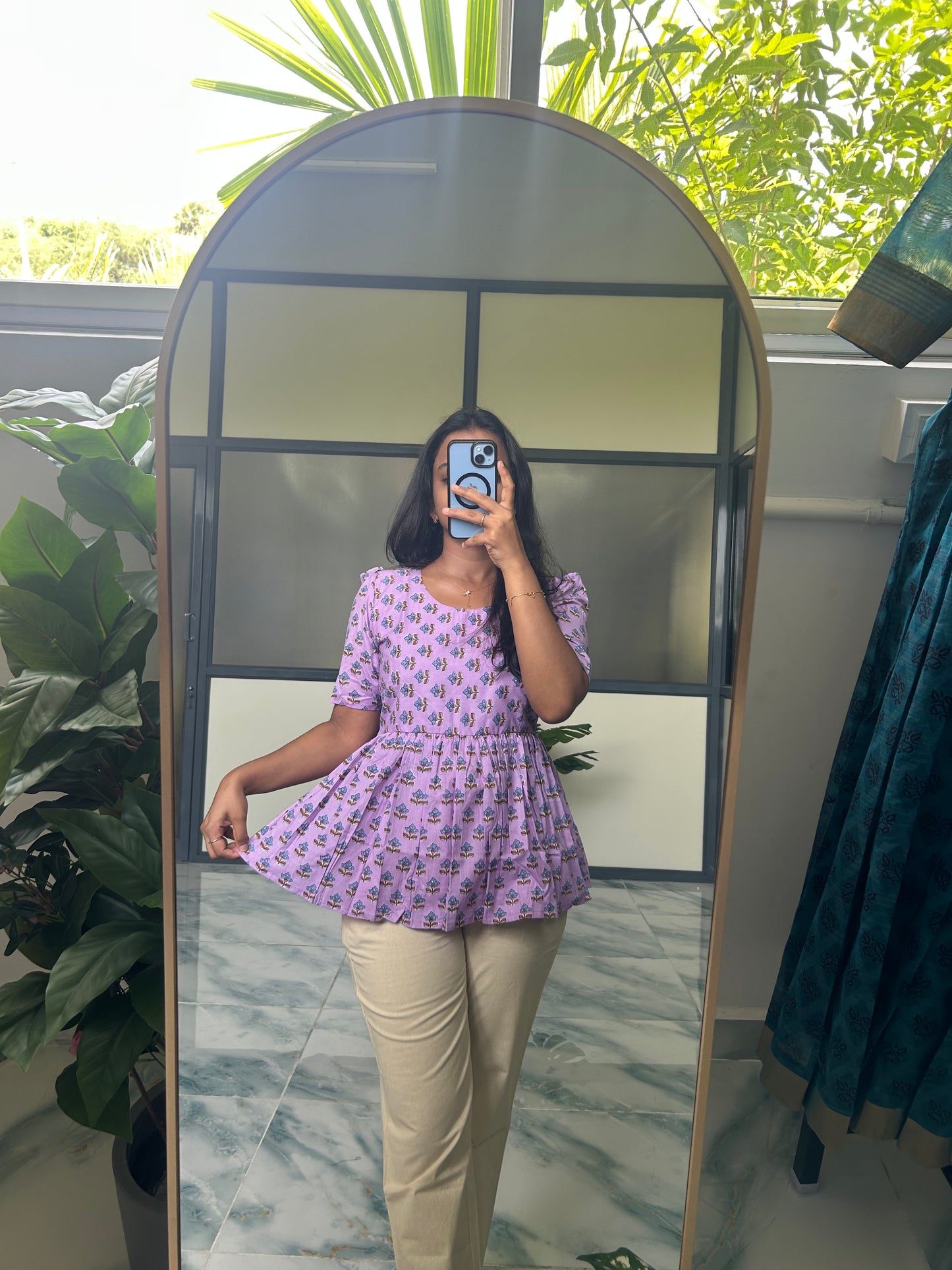 Isha - Lilac Peplum Top