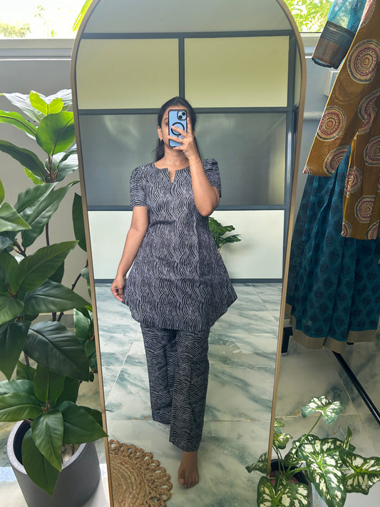Heera - Black White Night Suit