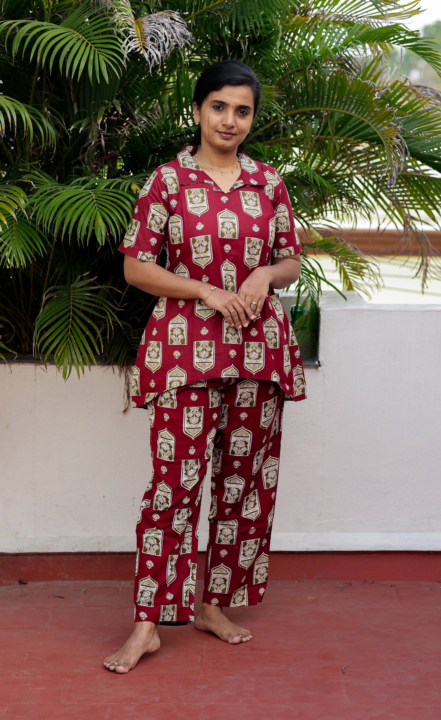 Veda - Maroon Night Suit