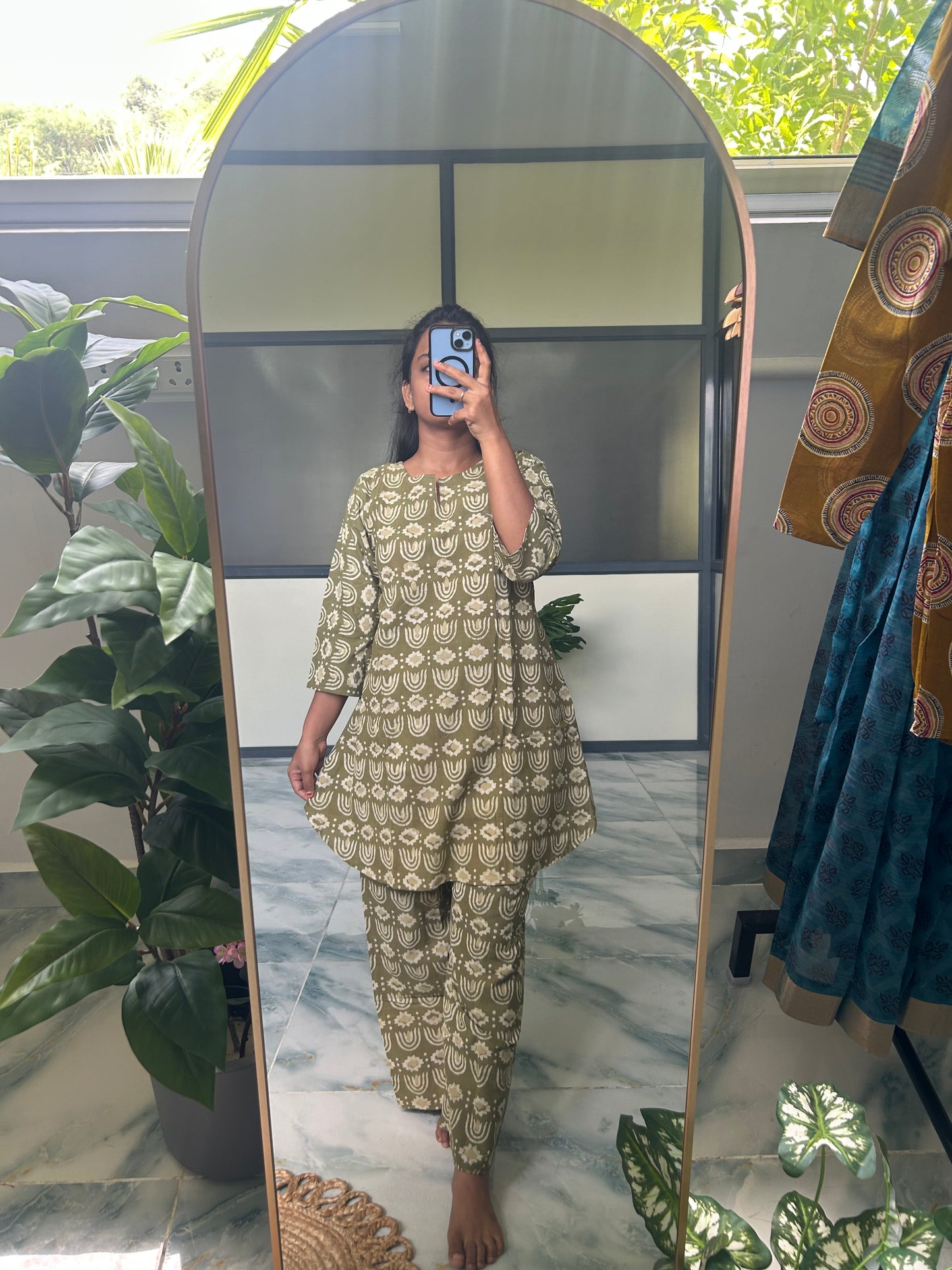 Heera - Olive Green Night Suit