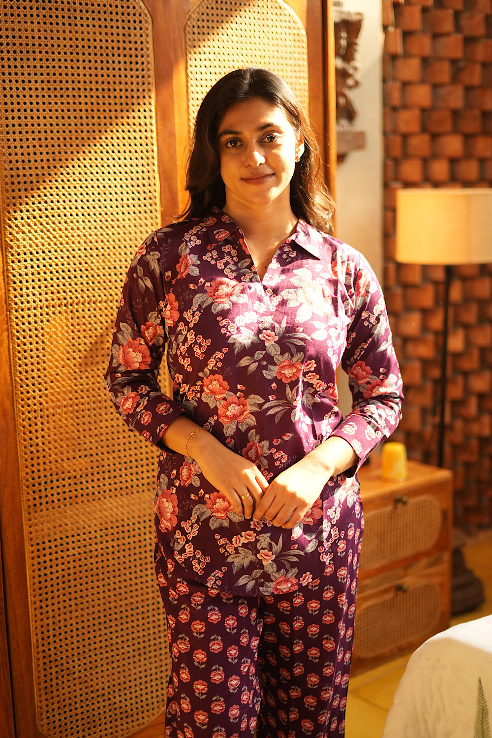 Riya - Purple Full Sleeve Night Suit