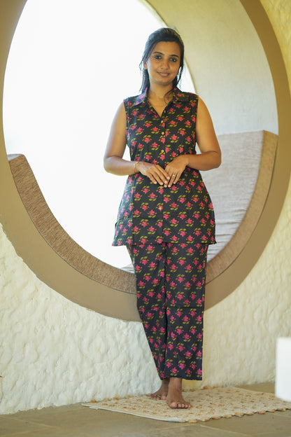Nidhi - Black Shirt Style Night Suit