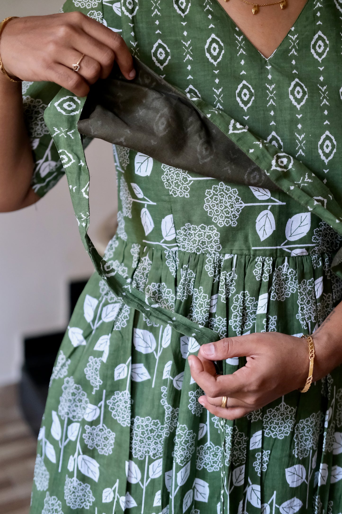 Kuyili -  Teal Tie Up Cover Maxi Nighty