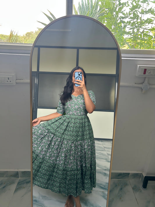 Jessie - Olive Green Midi Dress