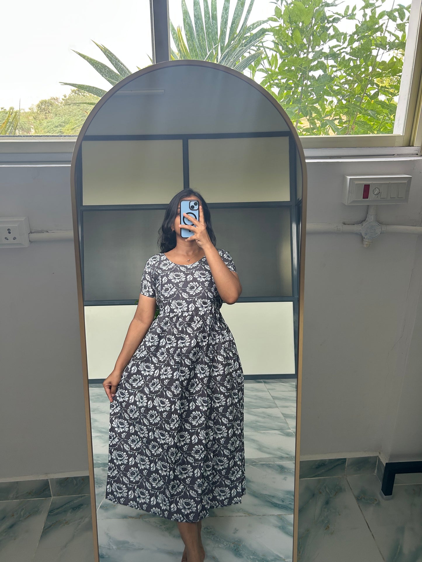 Kayal - Dark Gray Midi Nighty