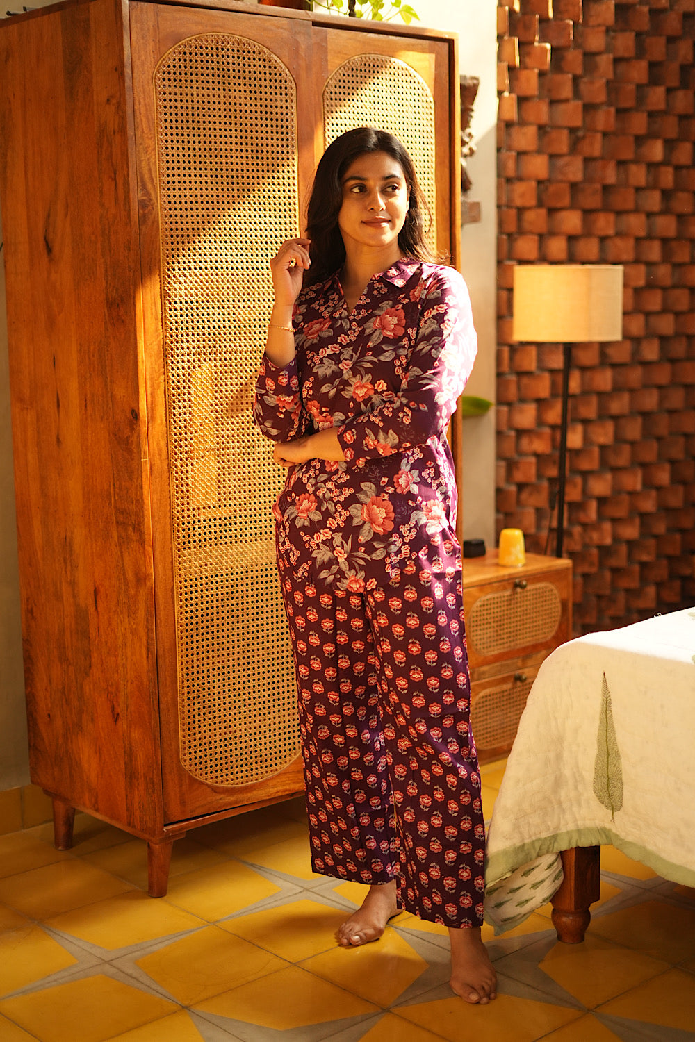 Riya - Purple Full Sleeve Night Suit