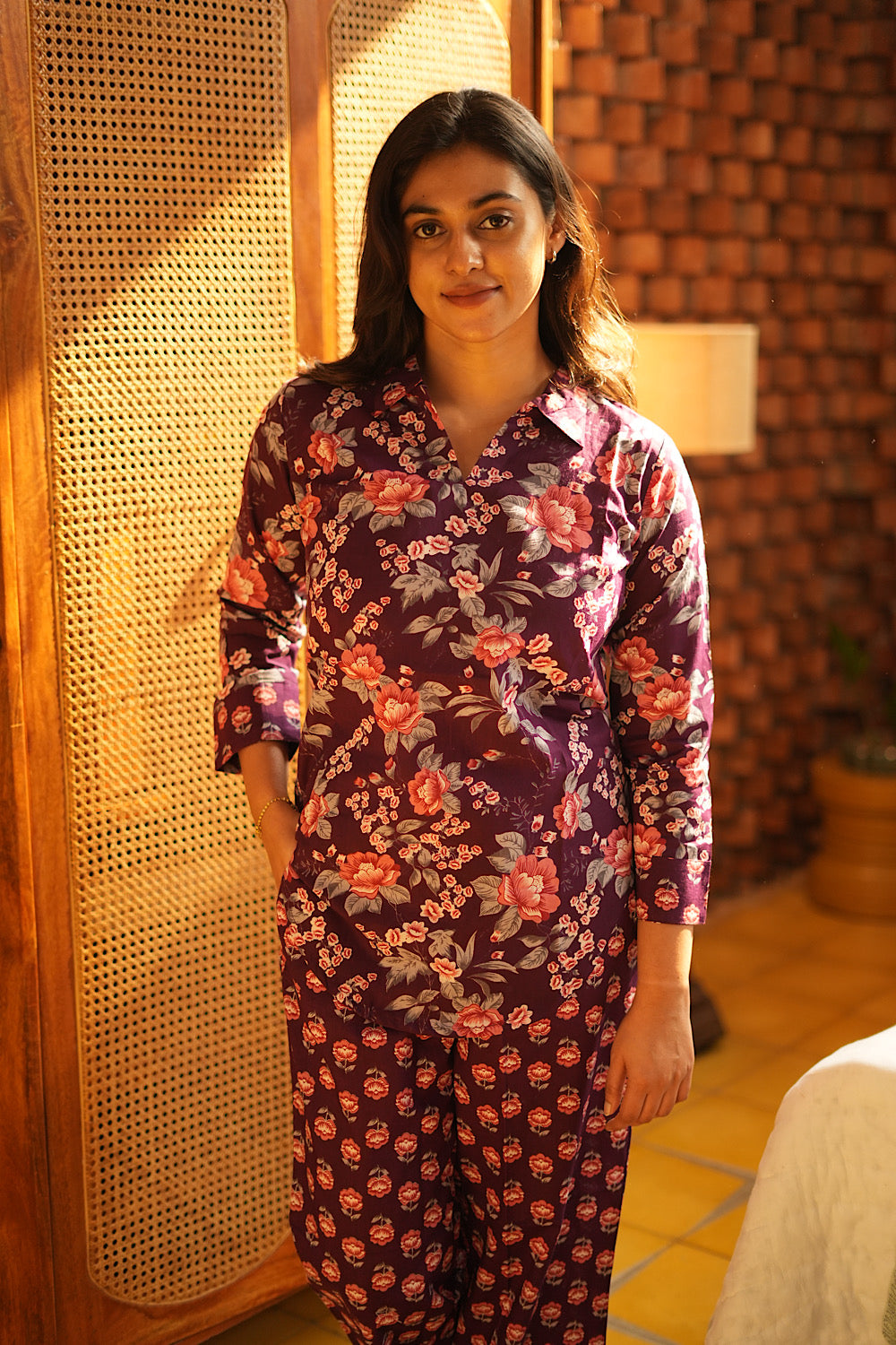 Riya - Purple Full Sleeve Night Suit