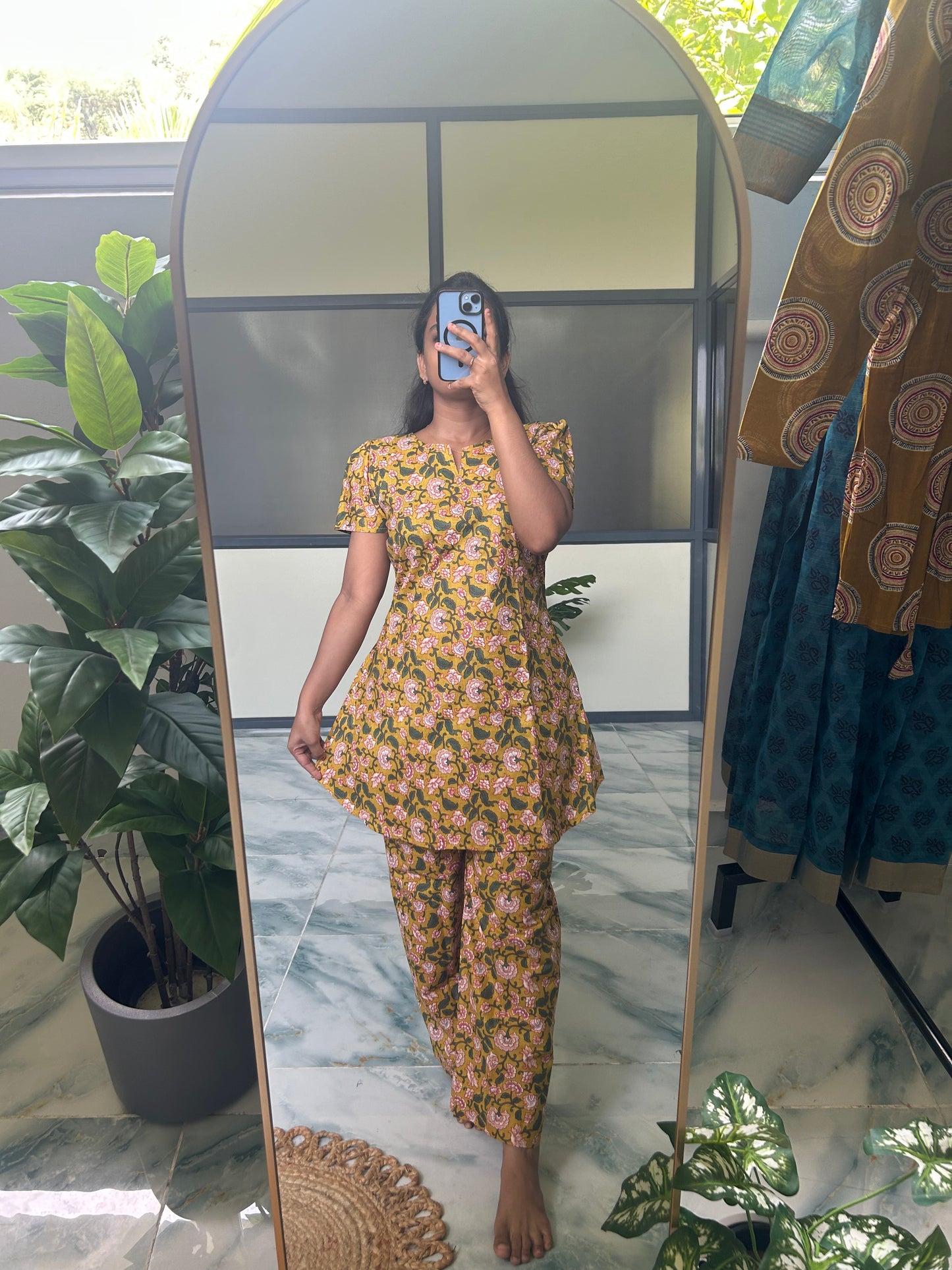 Heera - Yellow Floral Night Suit