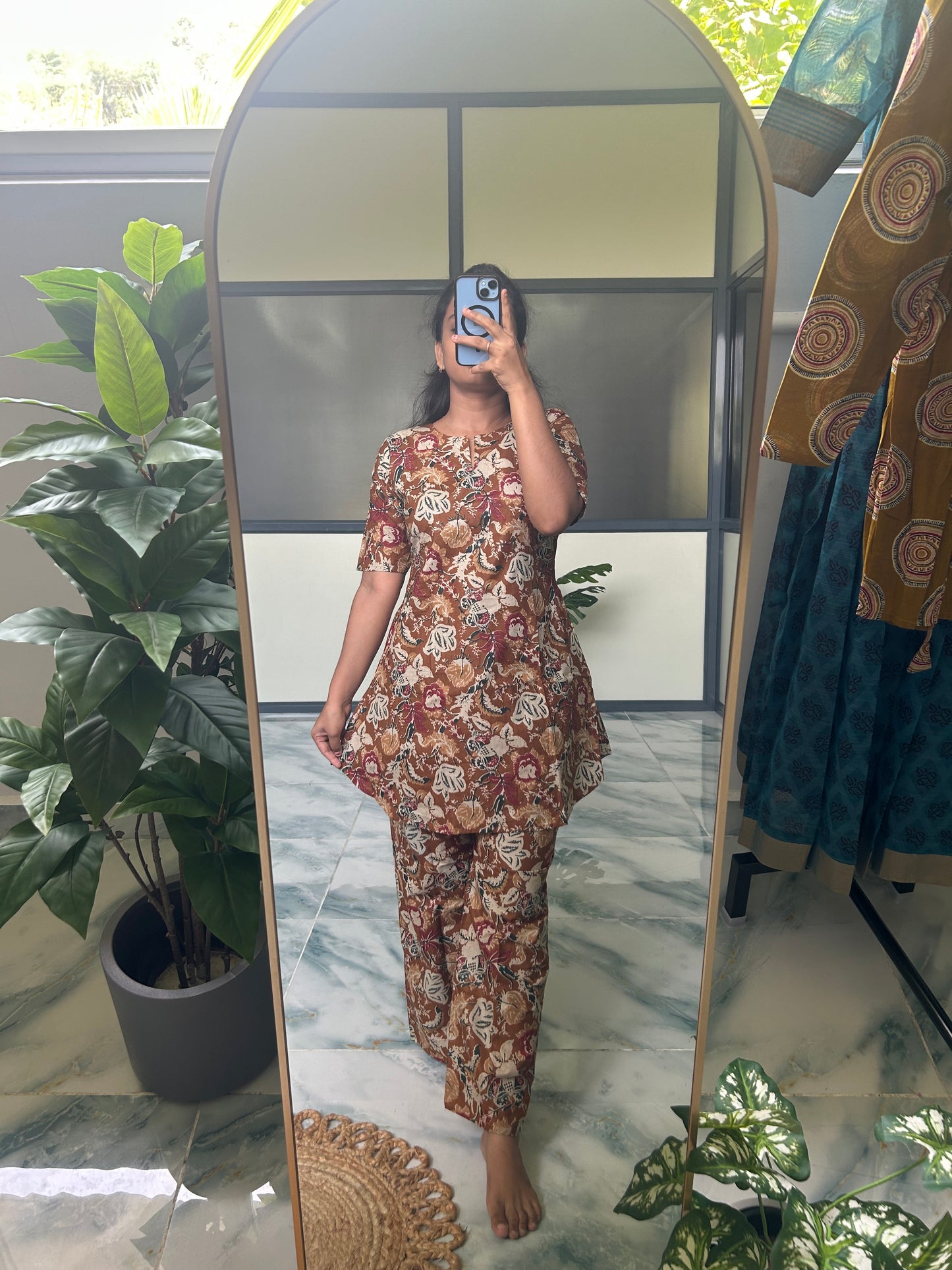 Heera - Mustard Floral Night Suit