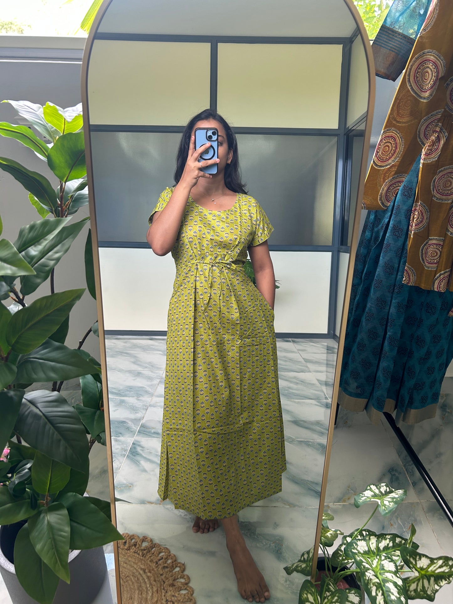 Tanvi - Light Green Tie Nighty