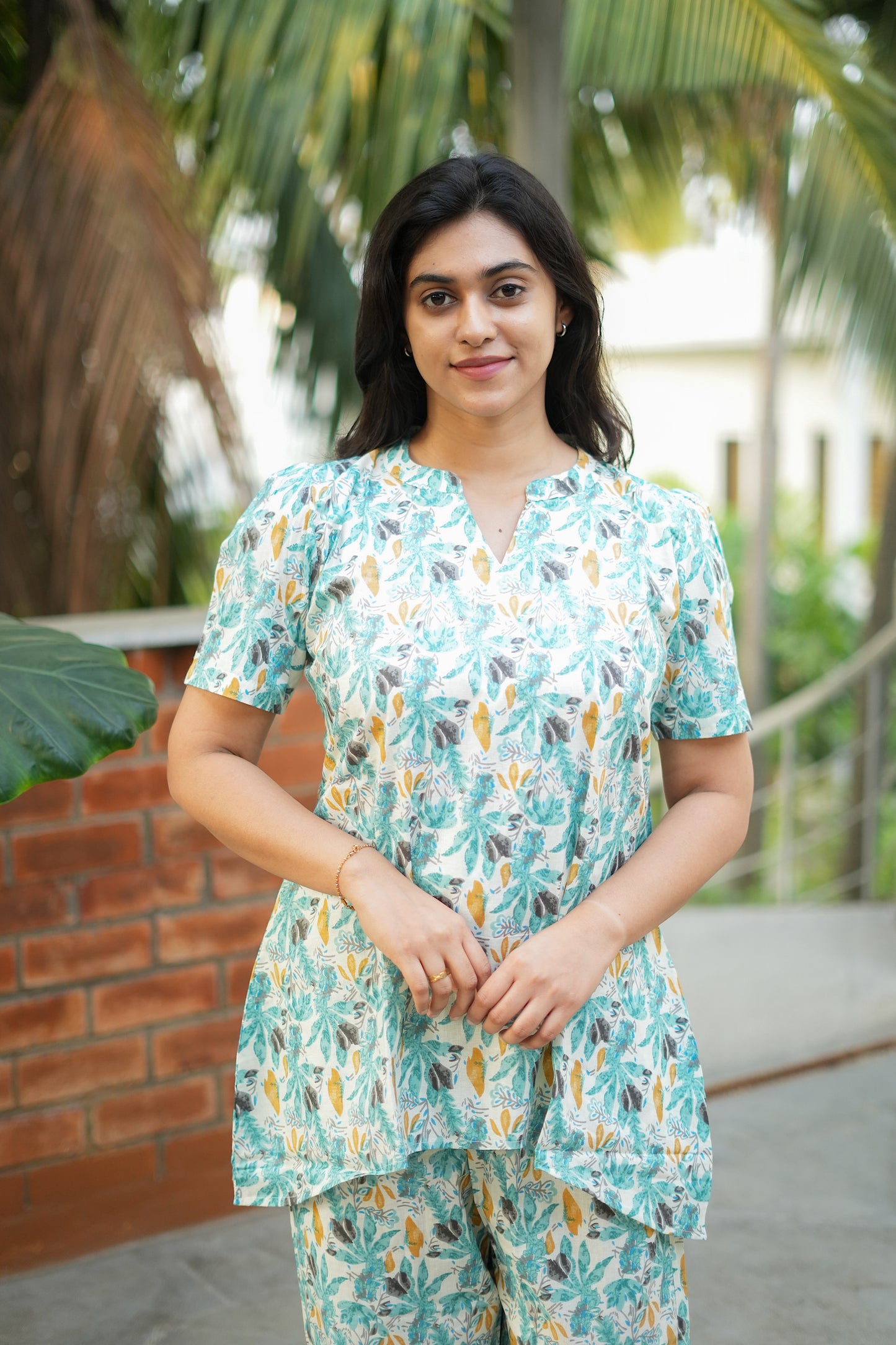 Heera - White Printed Night Suit