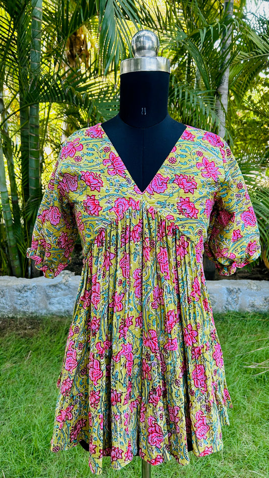 Aarna - Light Green Cotton Peplum Top