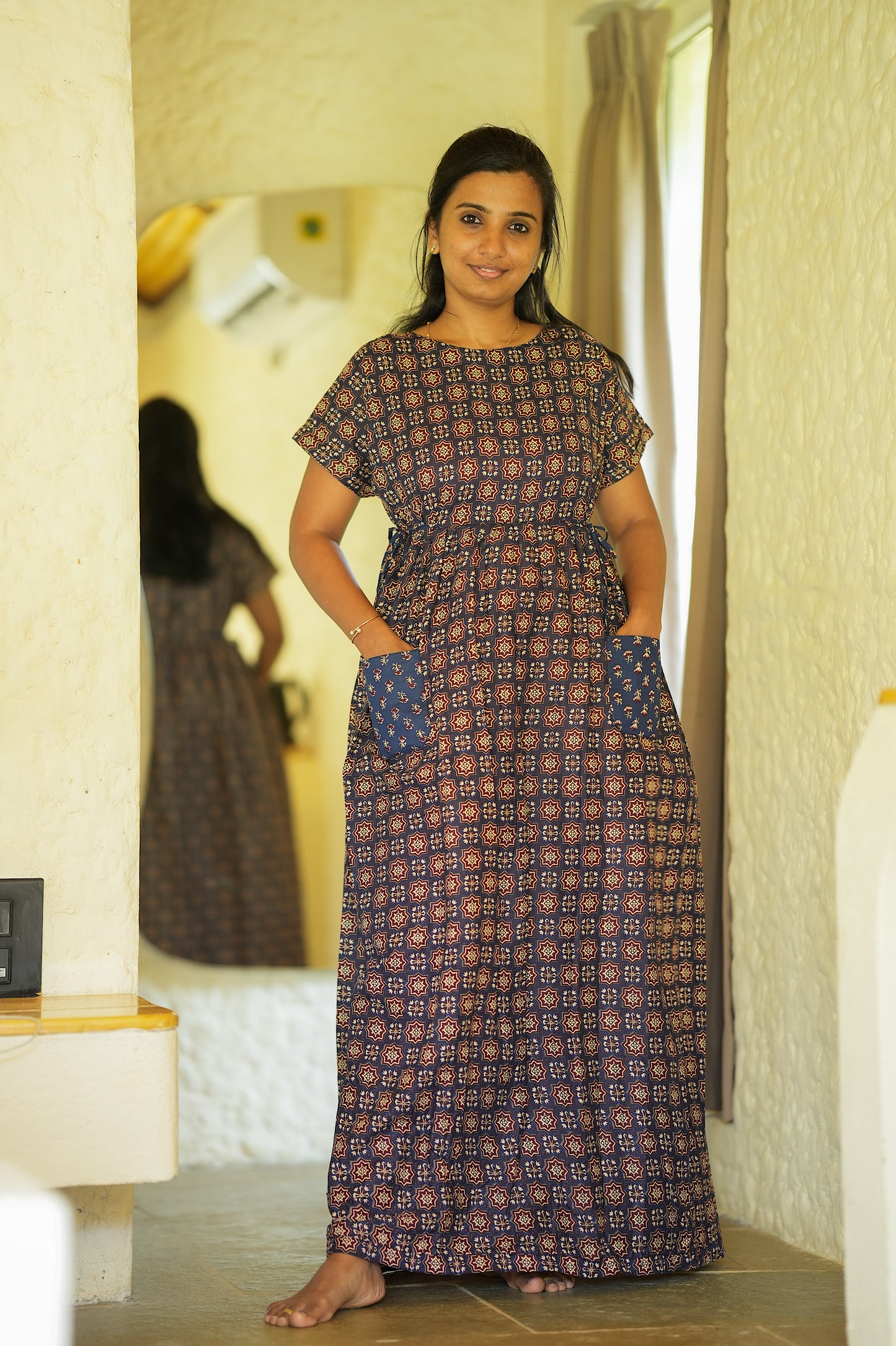 Sowbi - Blue Tie Pocket  Maxi Nighty