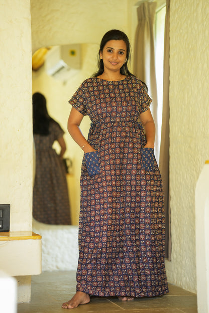 Sowbi - Blue Tie Pocket  Maxi Nighty