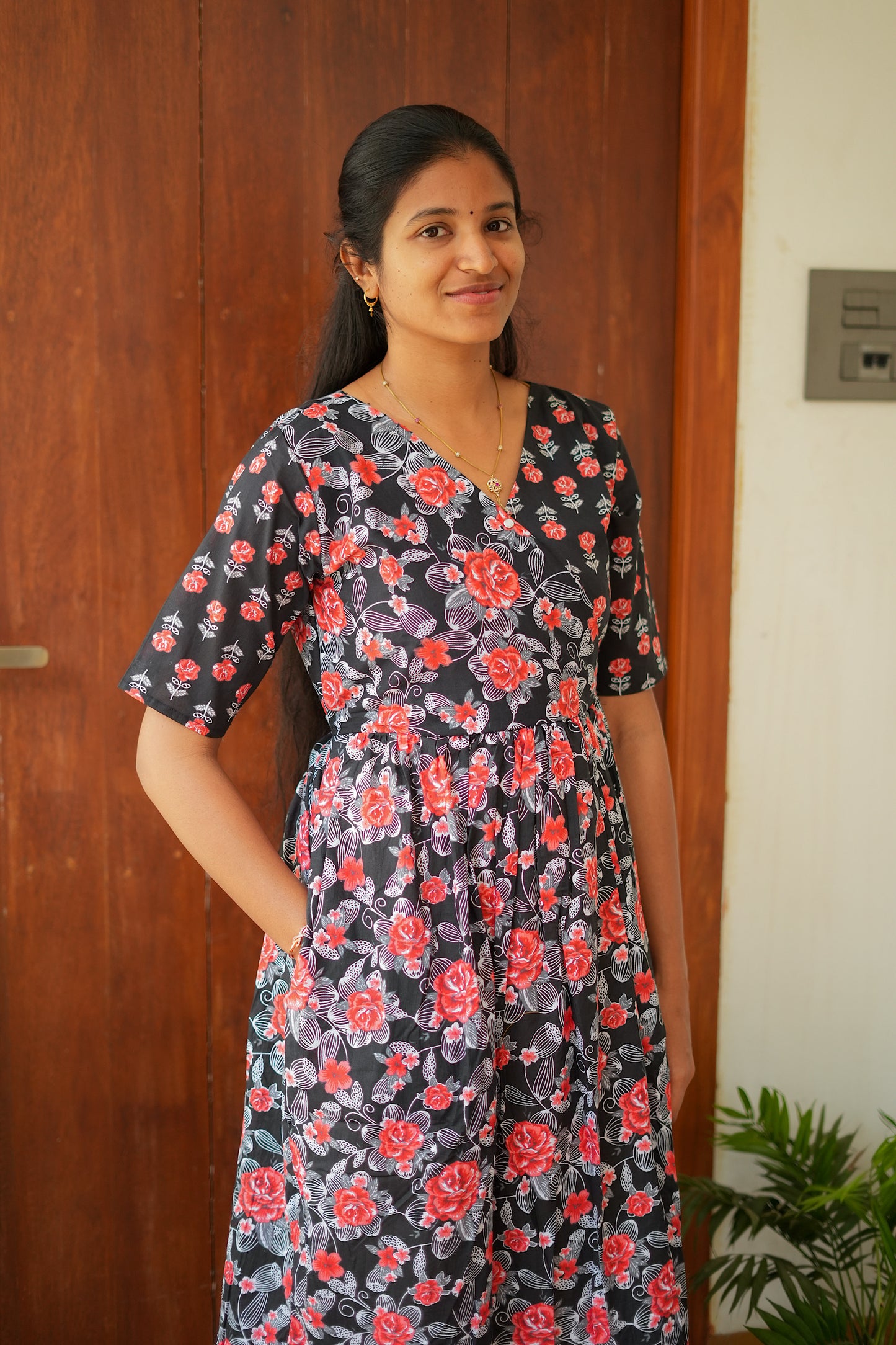 Malar - Black Zipless Maxi Nighty