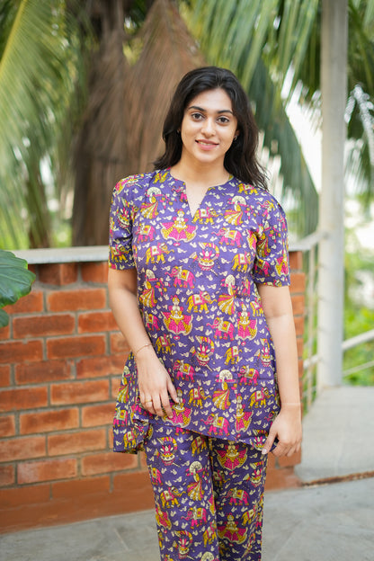 Heera- Violet Night Suit