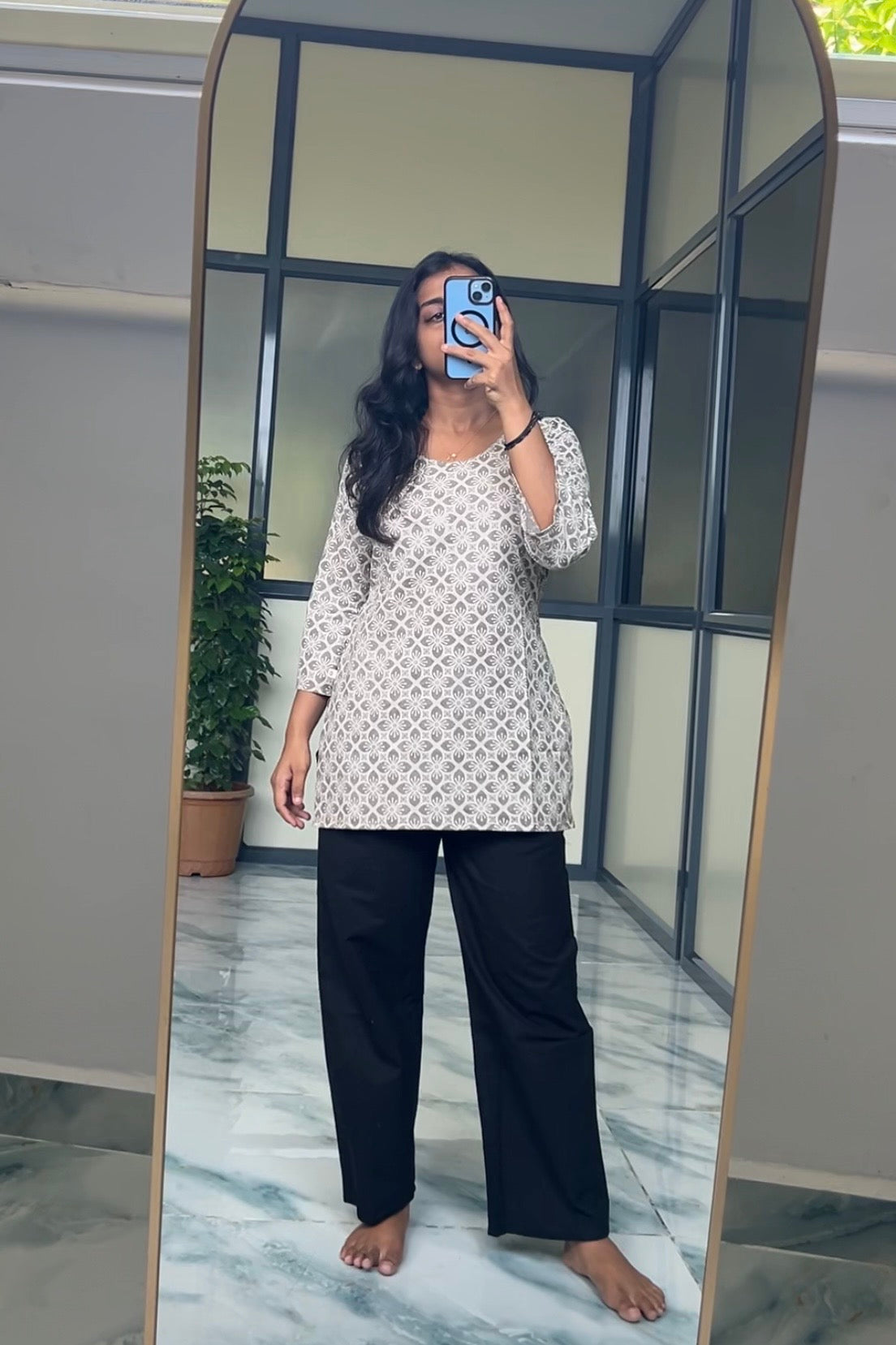 Meena - Gray Short Top