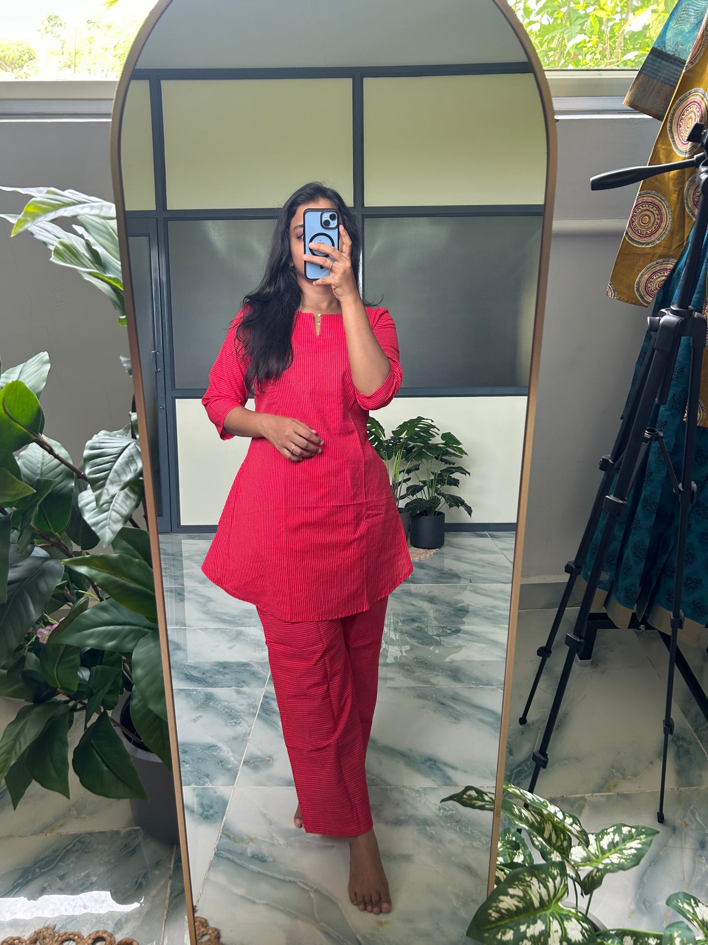 Heera - Red Kantha Night Suit