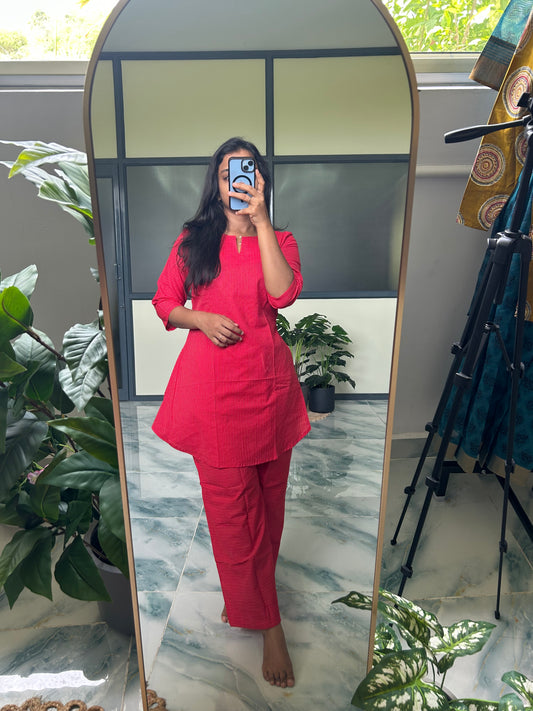 Heera - Red Kantha Night Suit