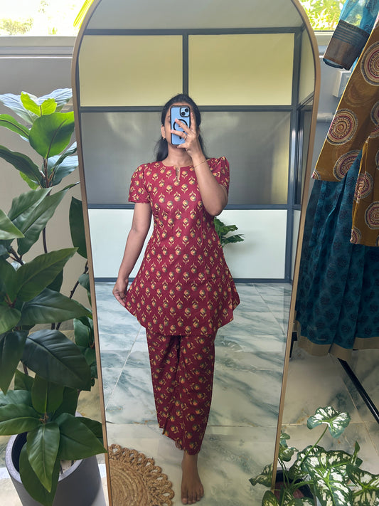 Heera - Maroon Night Suit