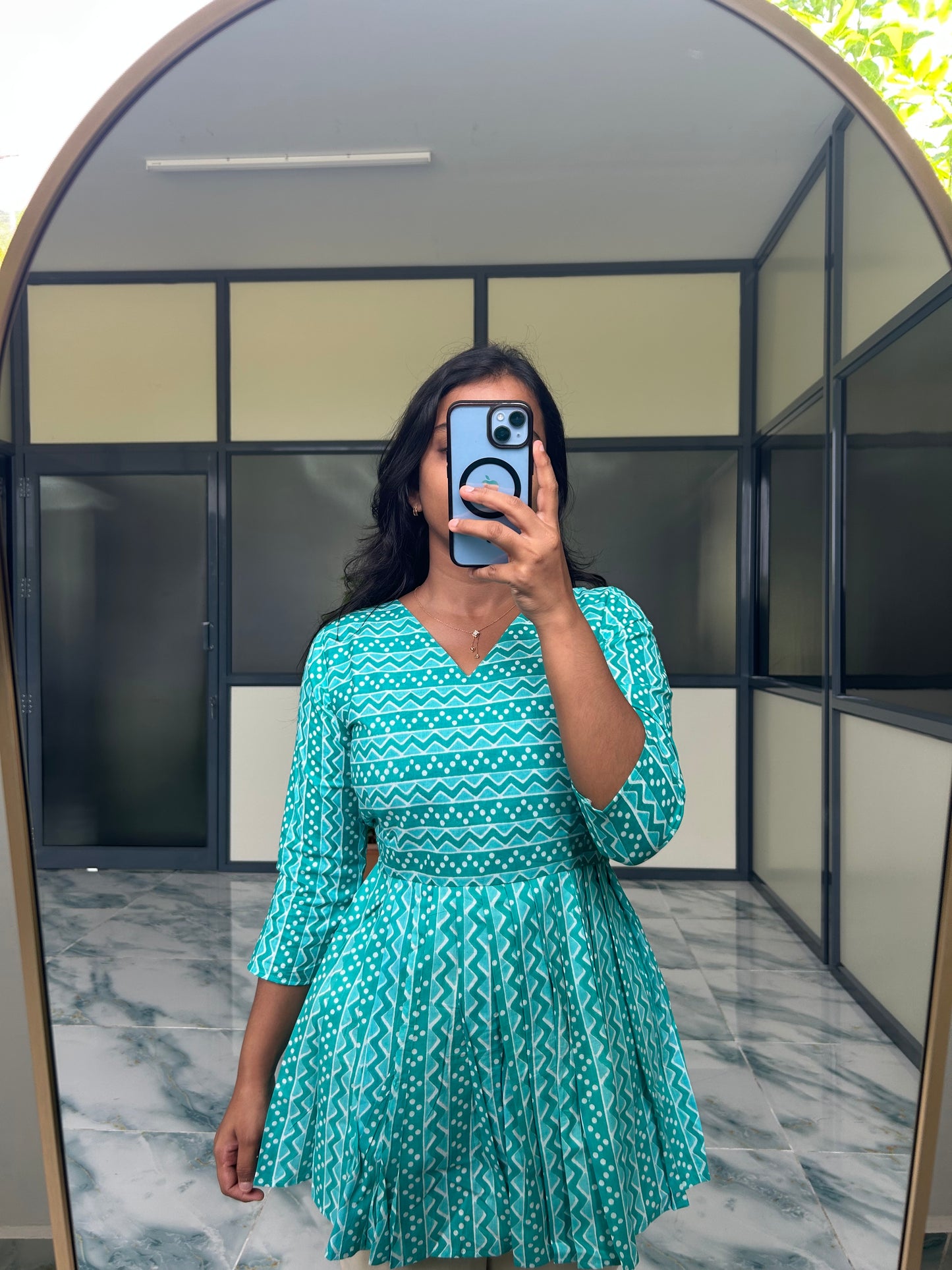 Isha - Sky Blue Peplum Top