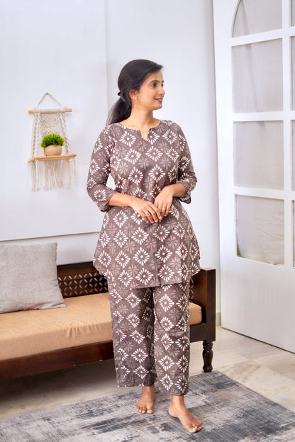 Heera - Brownish Grey Night Suit