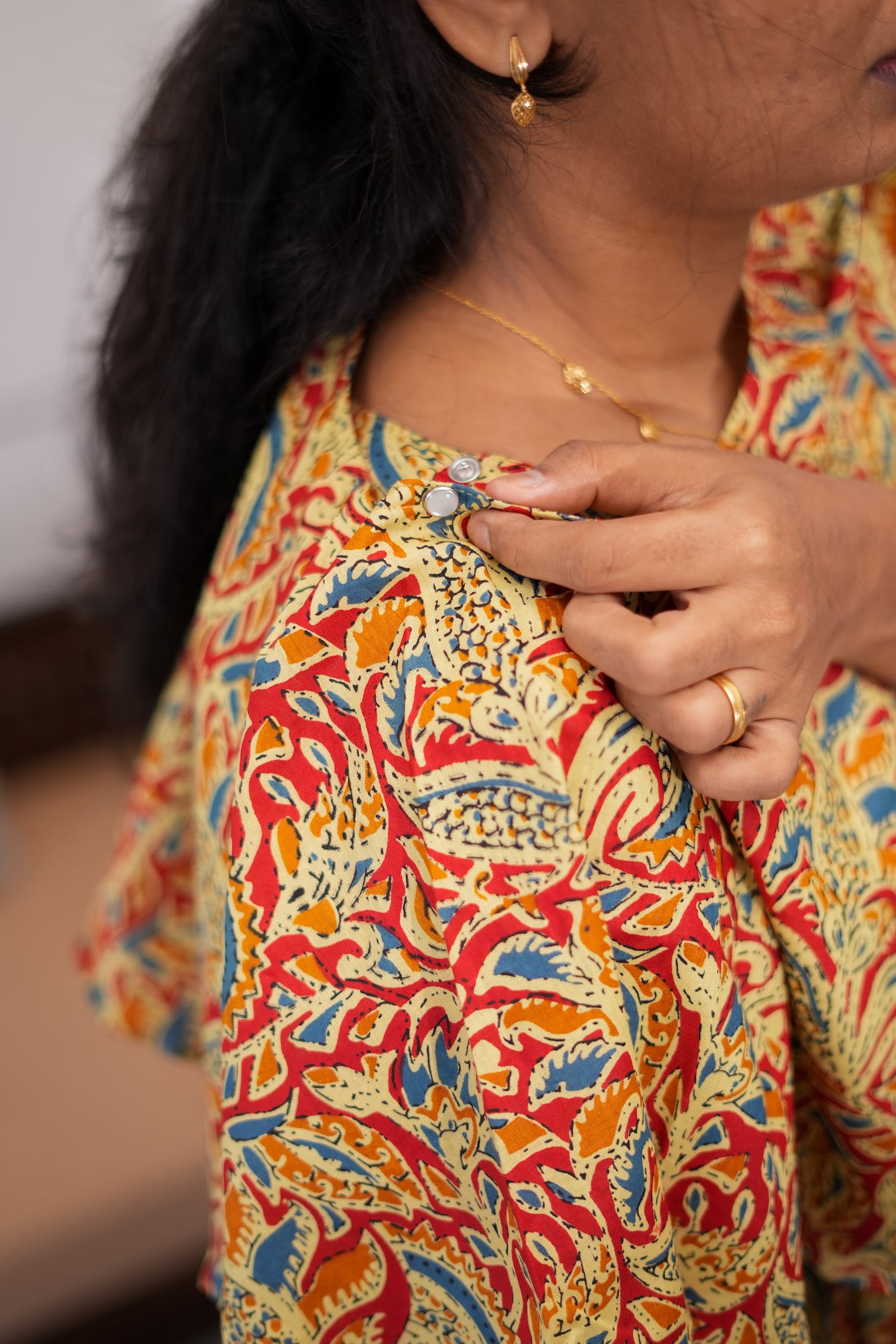 Ganga - Kalamkari Detachable Dupatta Maxi Nighty