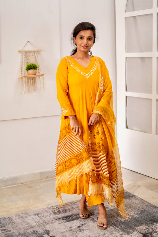 Laila - 3 Pcs Anarkali Suit Set