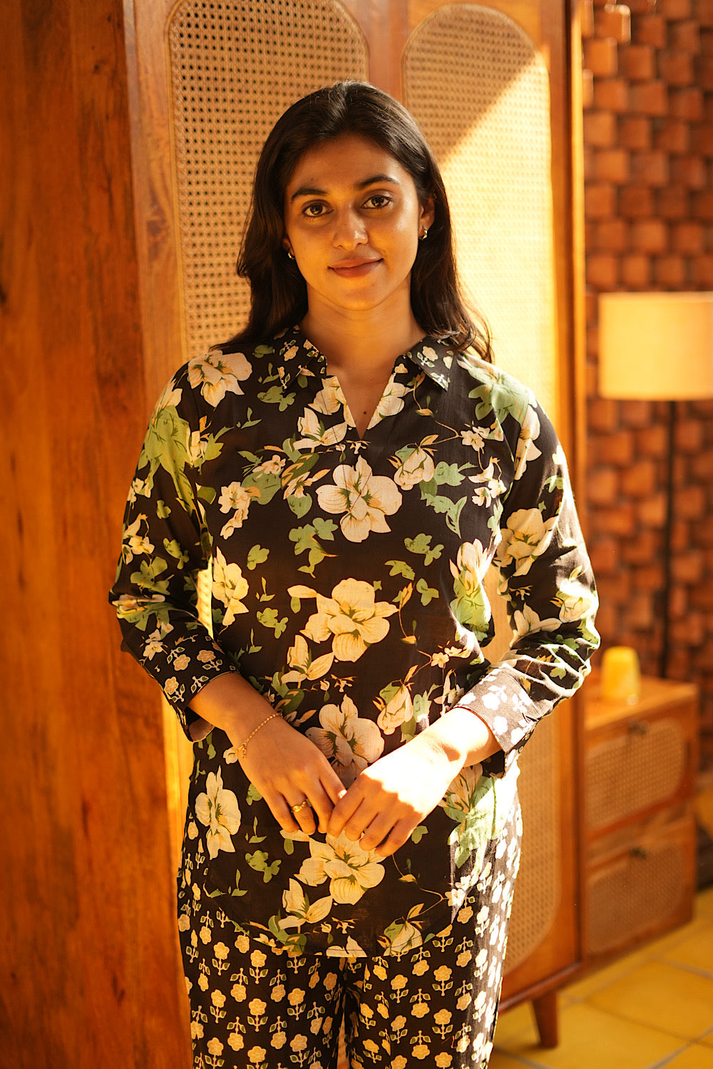 Riya - Black Full Sleeve Night Suit