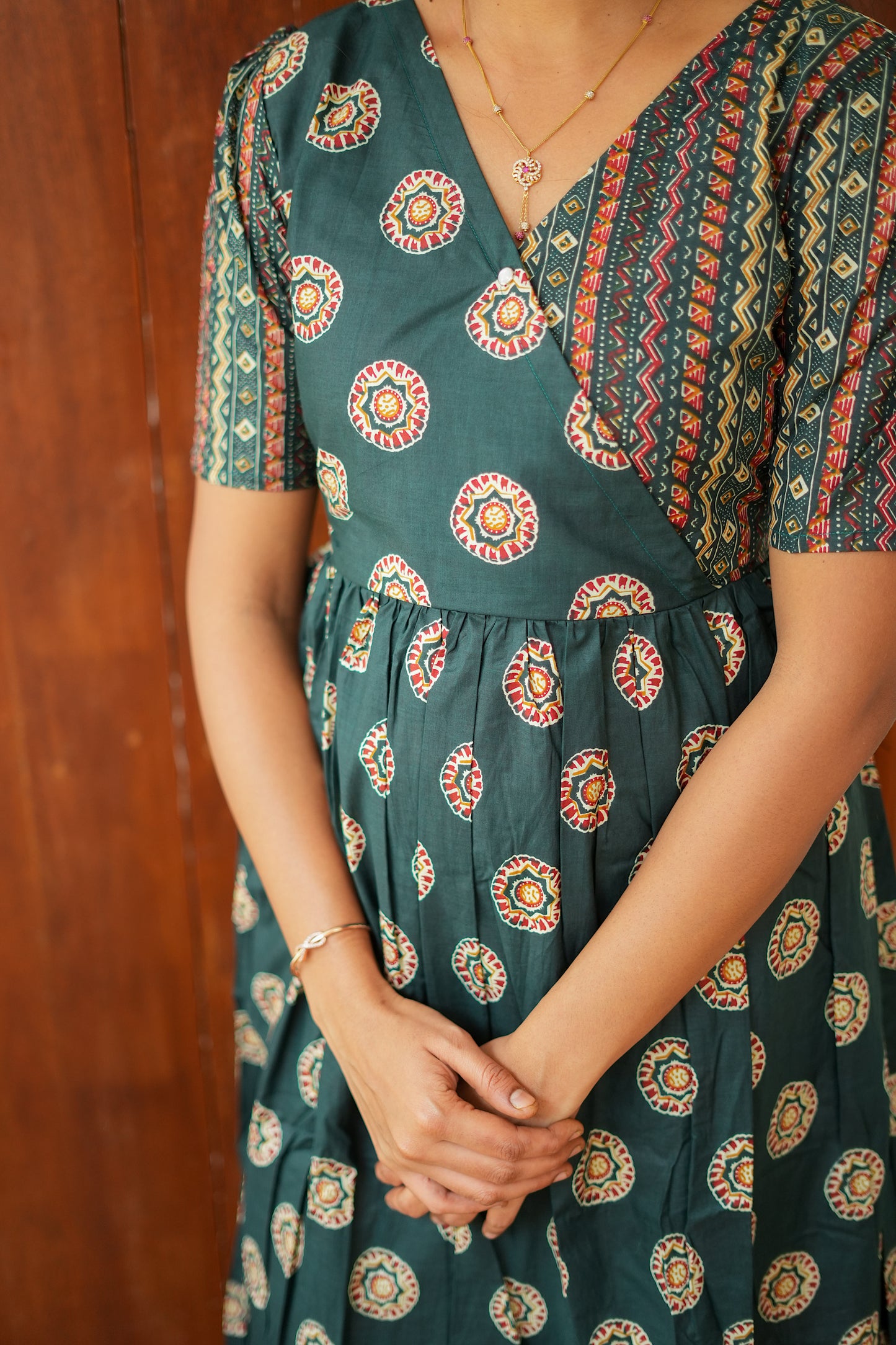 Malar - Green Zipless Maxi Nighty