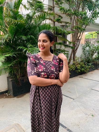Nisha - Brown Midi Nighty