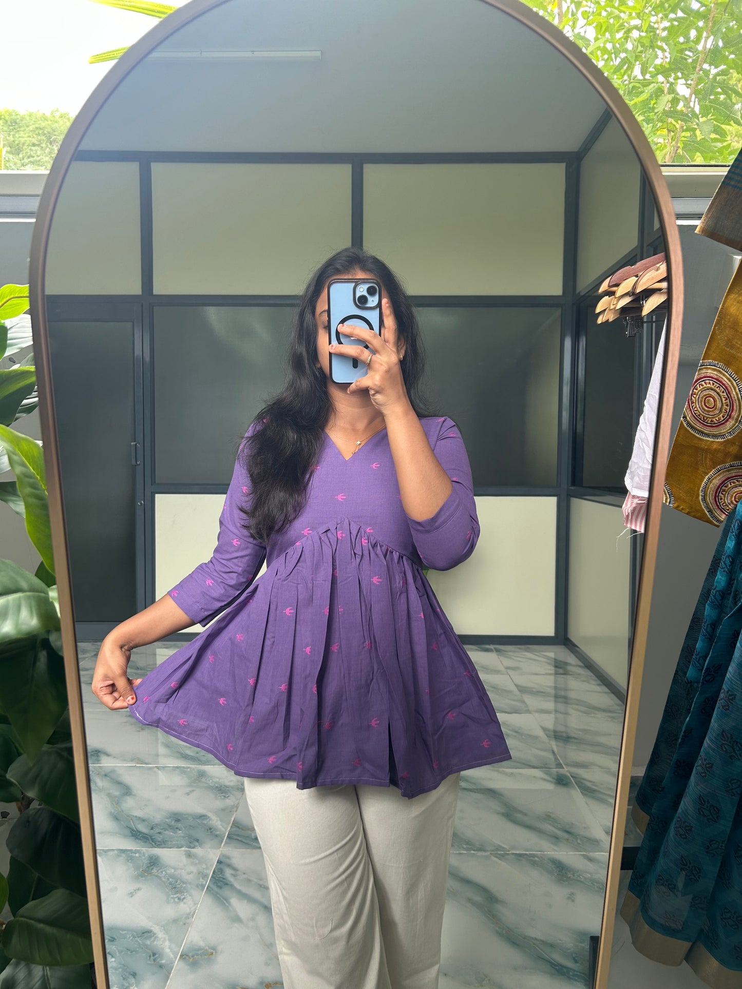 Monica - Purple Peplum Top