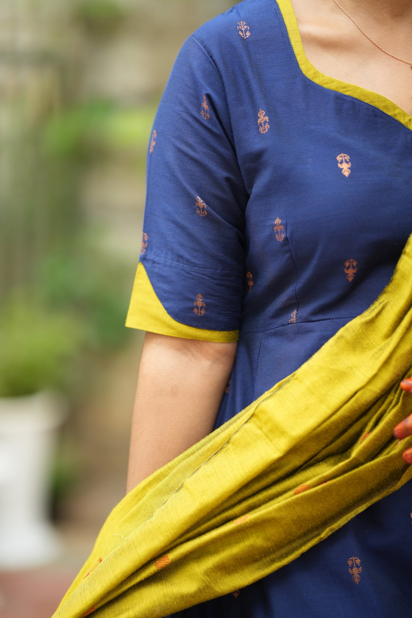 Vriksha - Blue Raw Silk 3pcs Anarkali