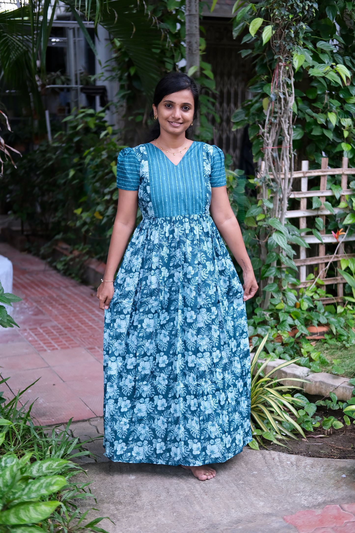 Mullai -  Ocean Blue Maxi Nighty