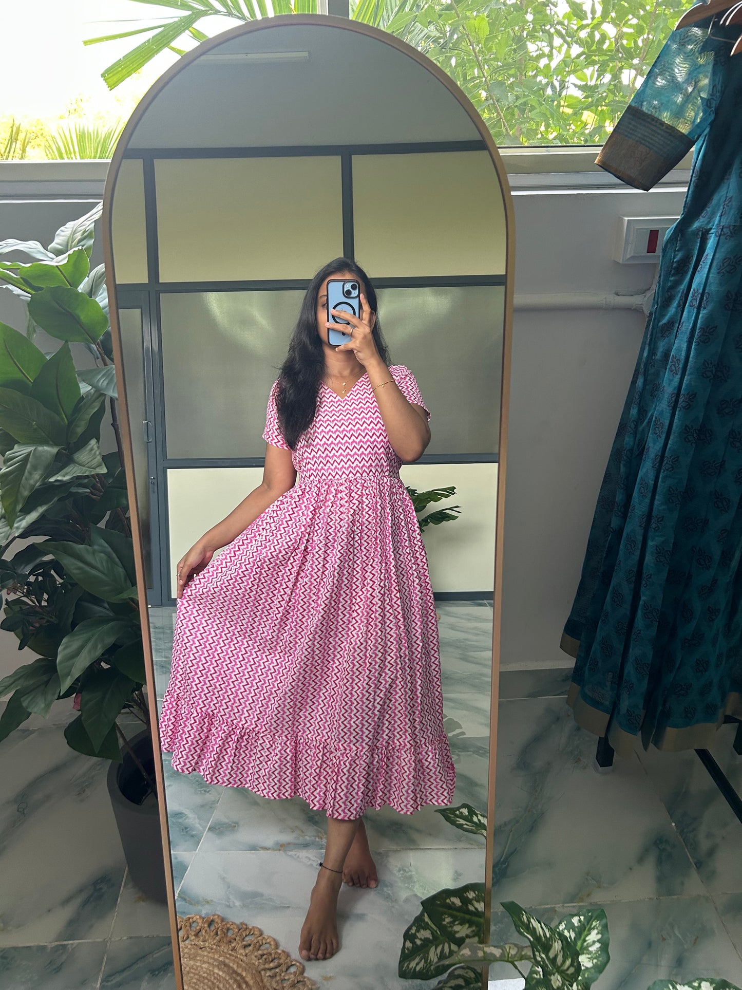 Harsha- Light Pink Midi Dress