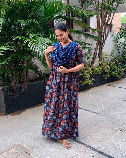 Kaveri - Blue Maxi Nighty