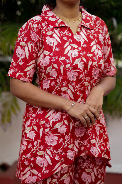 Veda - Red Night Suit