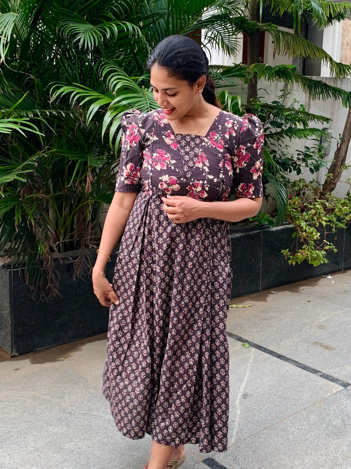 Nisha - Brown Midi Nighty