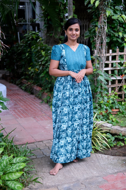 Mullai -  Ocean Blue Maxi Nighty