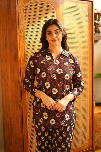 Riya - Navy Blue Full Sleeve Night Suit