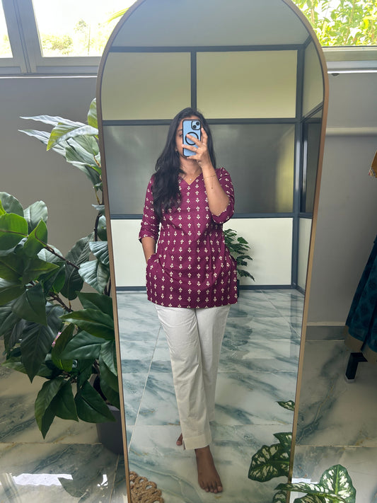 Meena - Magenta Short Top