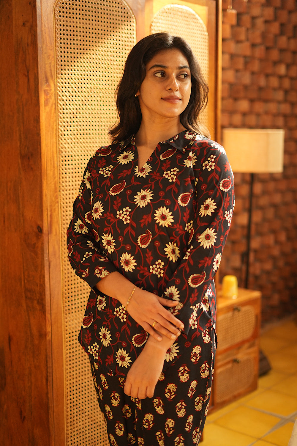 Riya - Navy Blue Full Sleeve Night Suit