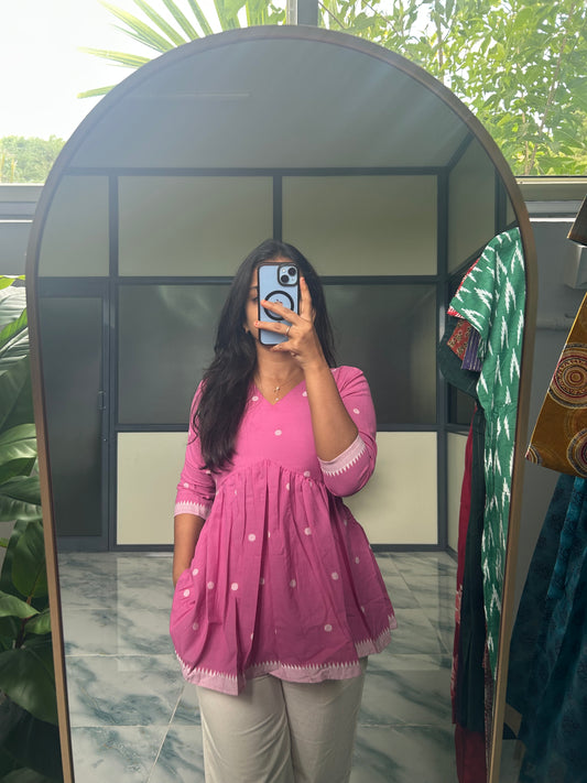 Monica - Pink Peplum Top