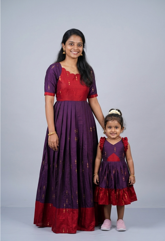Festive Mom & Mini Combo Pleated Up Festive Mom & Mini Combo Pleated Up