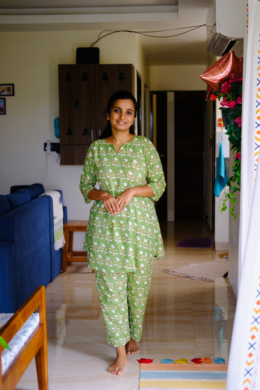 Heera - Pastel Green Night Suit