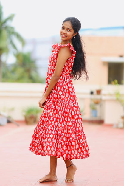 Monica - Red Tiered Dress