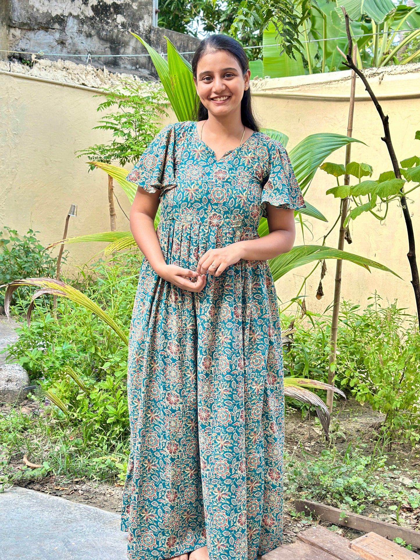 Yamuna - Teal Blue Maxi Nighty
